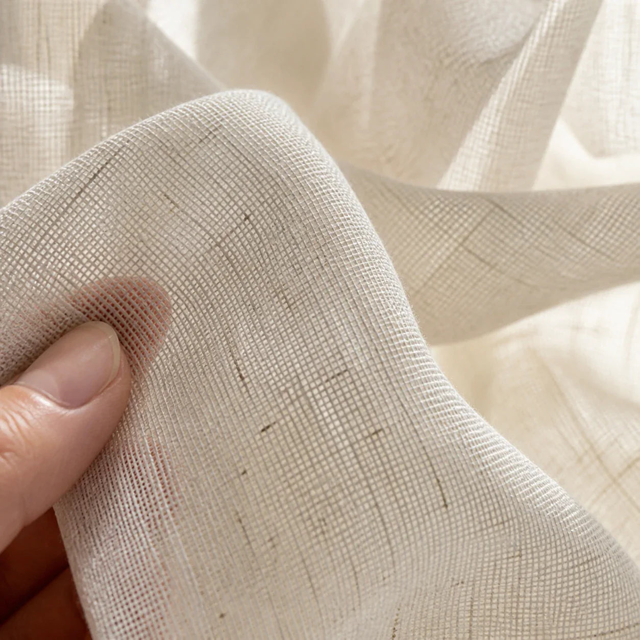 Rideau Lin - Voilage SÉLÈNE - détail de texture du tissu voilage
