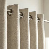 Double Rideau Occultant - Beige Crème - oeillets