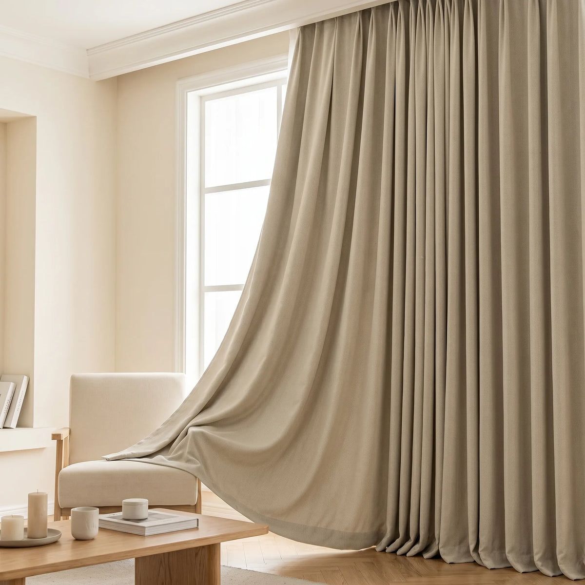 Double Rideau Occultant - Beige Crème - situation