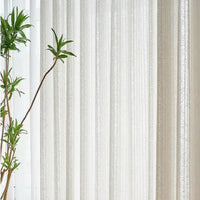 Rideau Lin - Voilage Beige Et Blanc