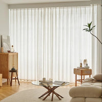 Rideau Lin - Voilage Beige Et Blanc