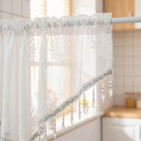 Petit Rideau Blanc Ancien - closeup