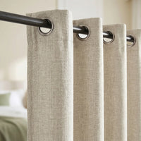 Rideau 100% Occultant Beige - Grande Largeur et Hauteur - oeillets