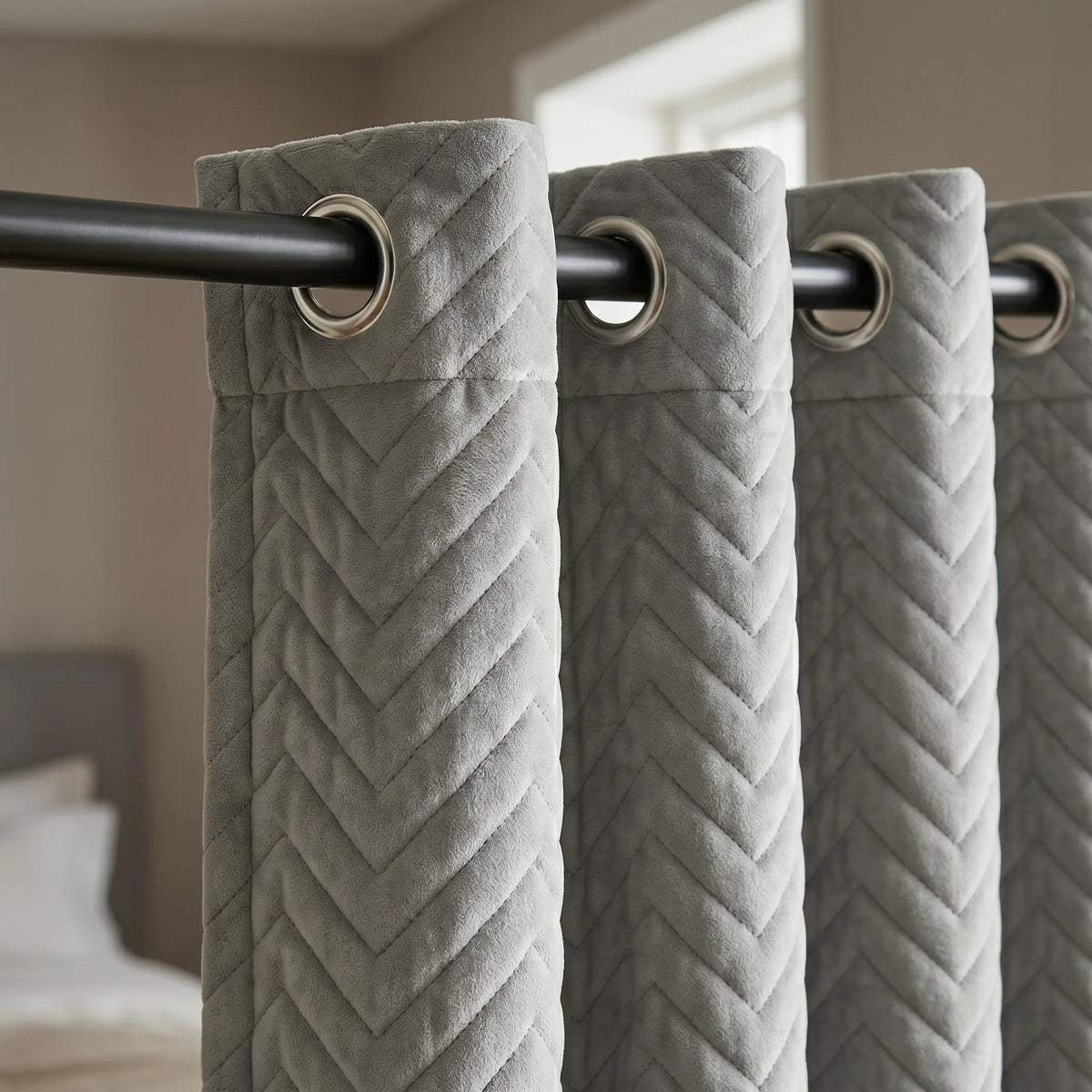 Rideau anti bruit 30db - Gris - oeillets
