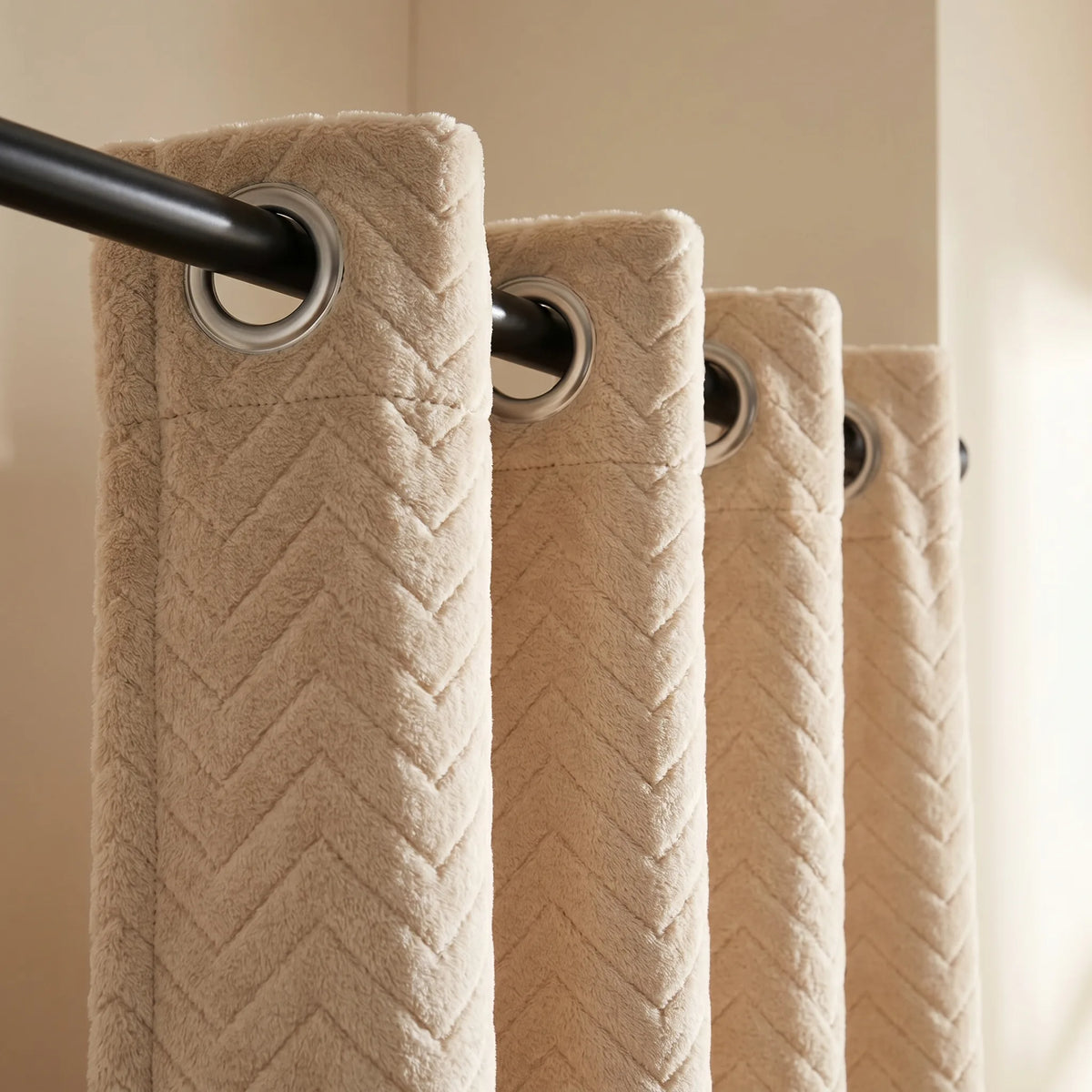 Rideau antibruit 30db - Beige - oeillets