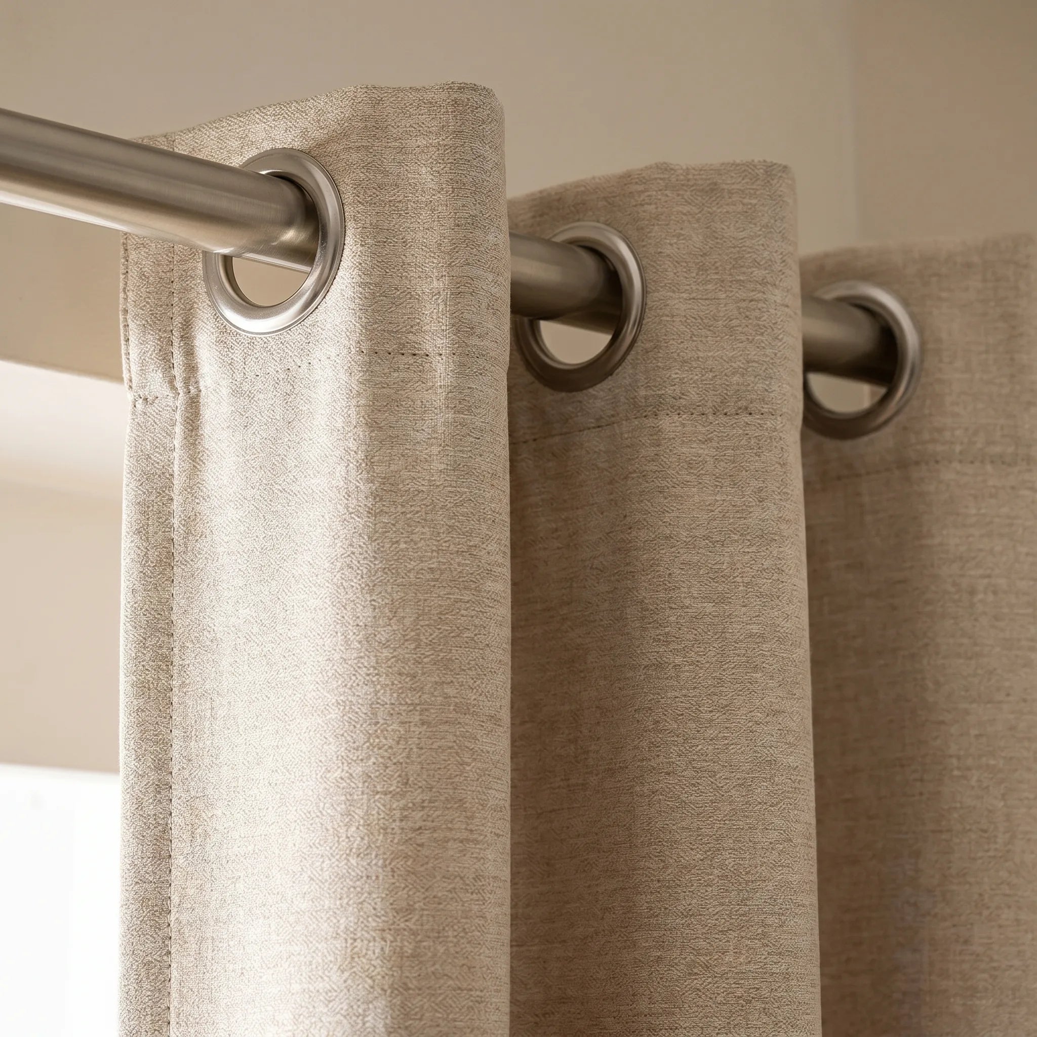 Rideau Beige Chiné - oeillets
