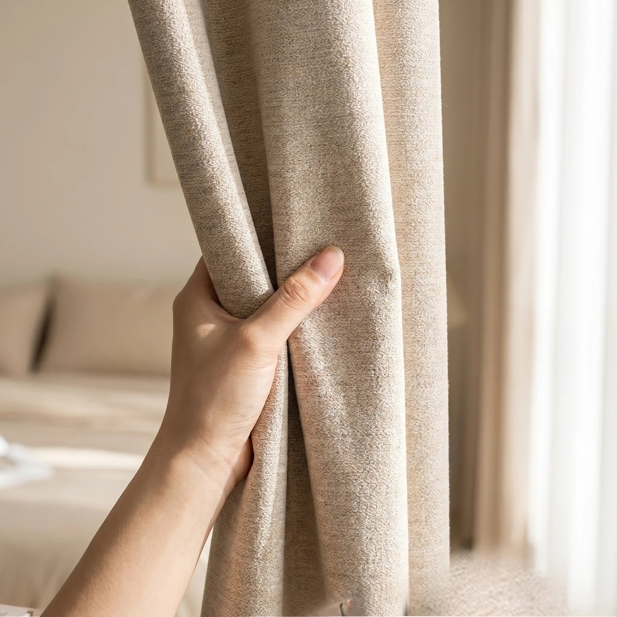Rideau Beige Chiné - texture