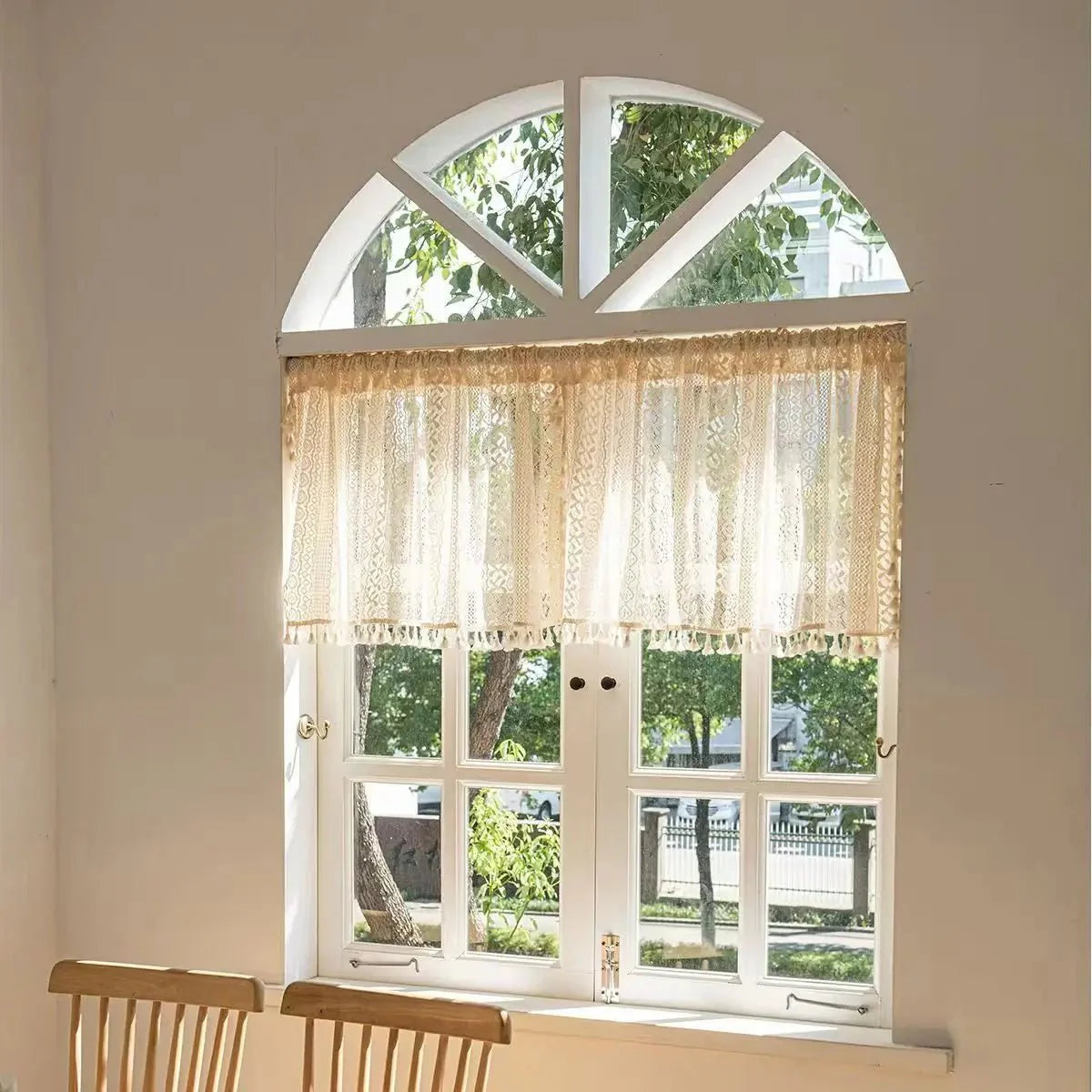 Rideau Beige Macramé