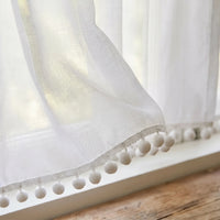 Rideau Brise Bise Blanc Lin - closeup
