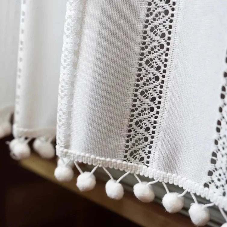 Rideau Brise Bise Macramé Cuisine Ecru