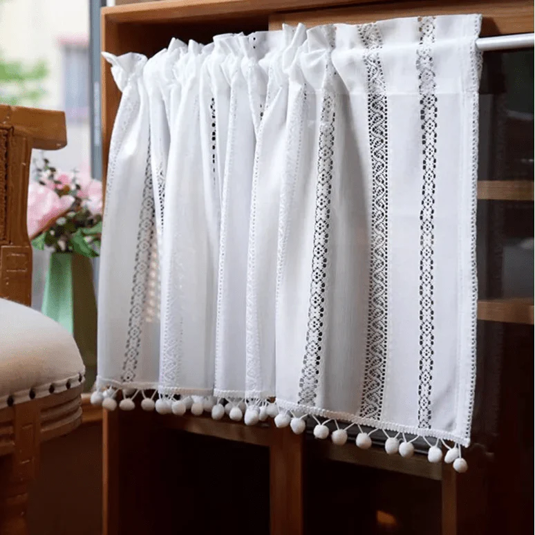 Rideau Brise Bise Macramé Cuisine Ecru