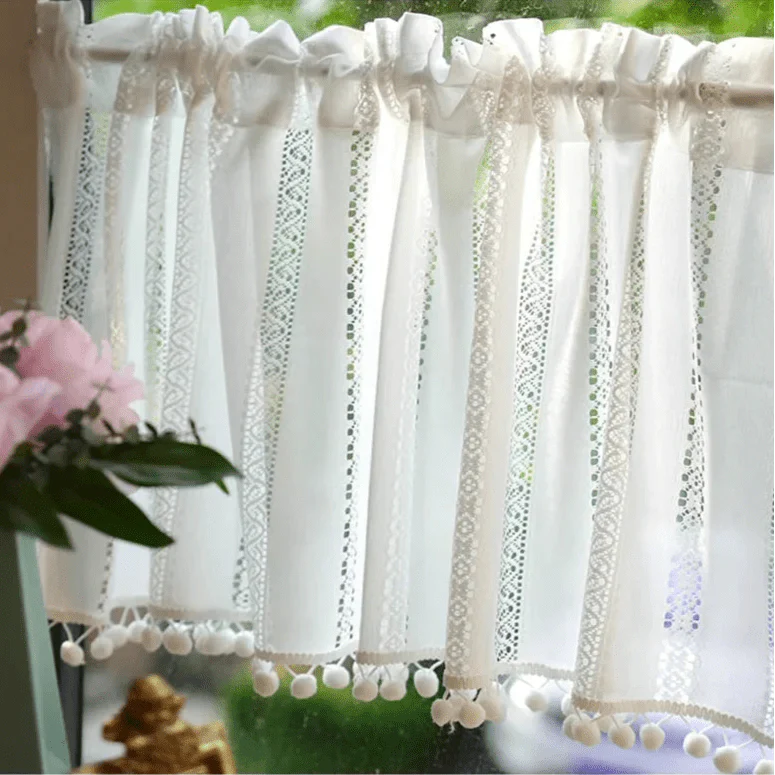 Rideau Brise Bise Macramé Cuisine Ecru