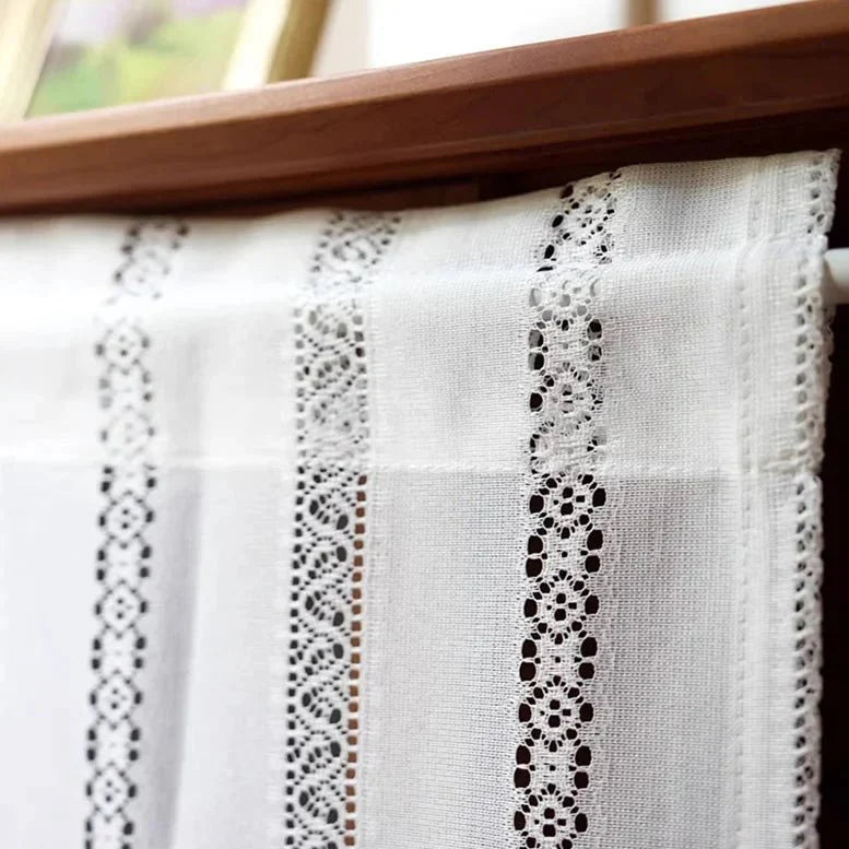 Rideau Brise Bise Macramé Cuisine Ecru