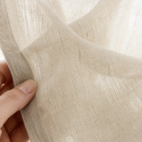 Rideau Lin - Voilage Couleur Lin à Motif - détail de texture du tissu voilage