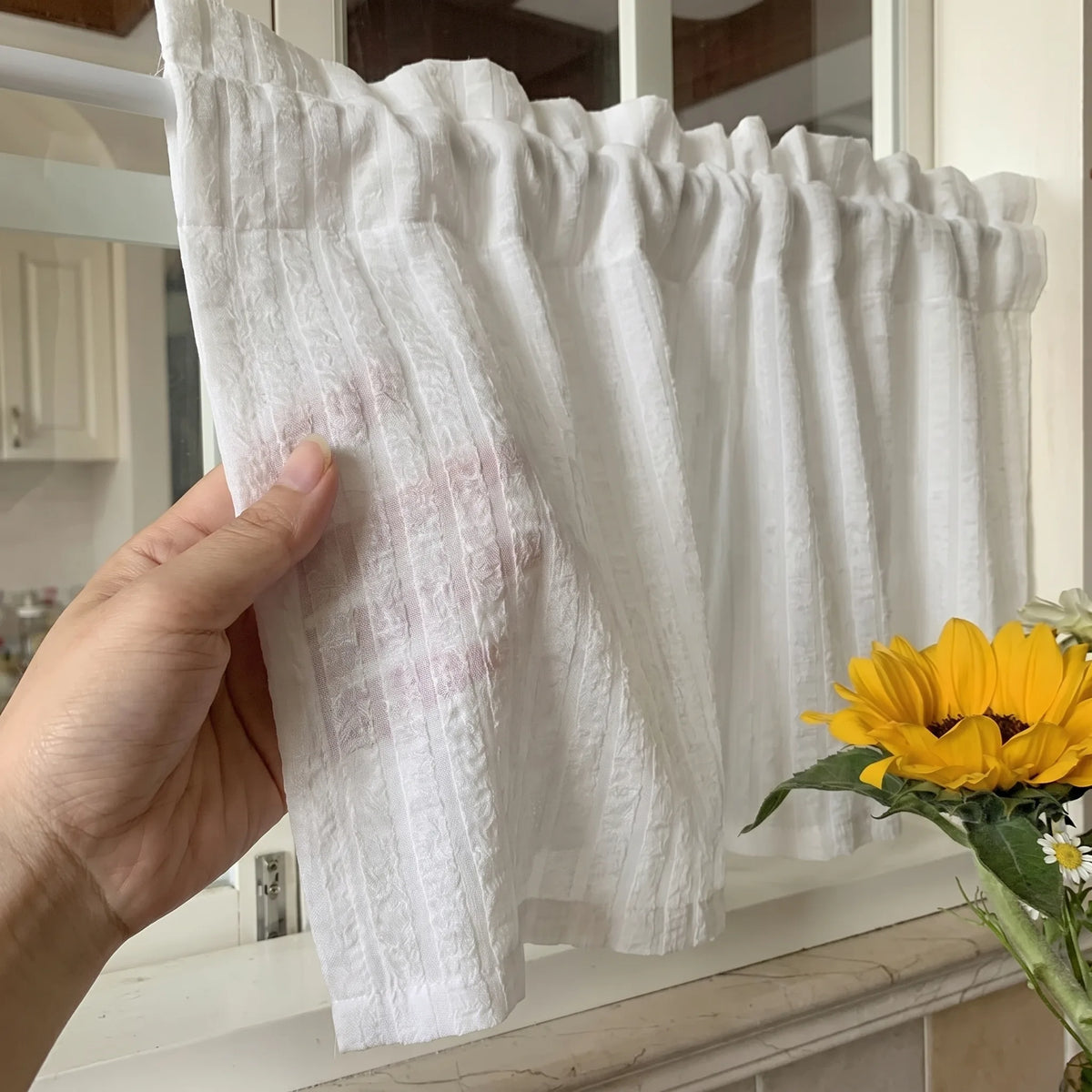 Rideau Court Coton Blanc - texture