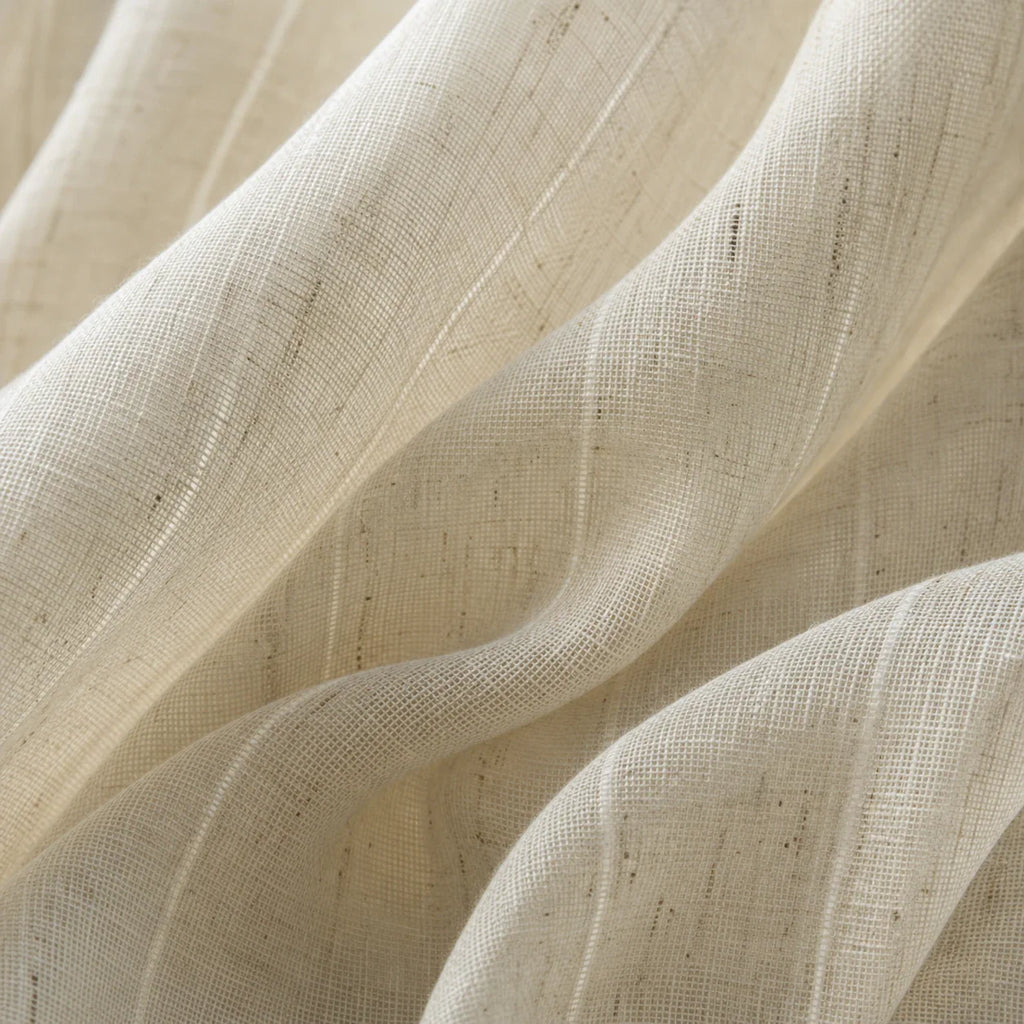 Rideau Lin - Voilage Crème Lin - détail de texture du tissu voilage
