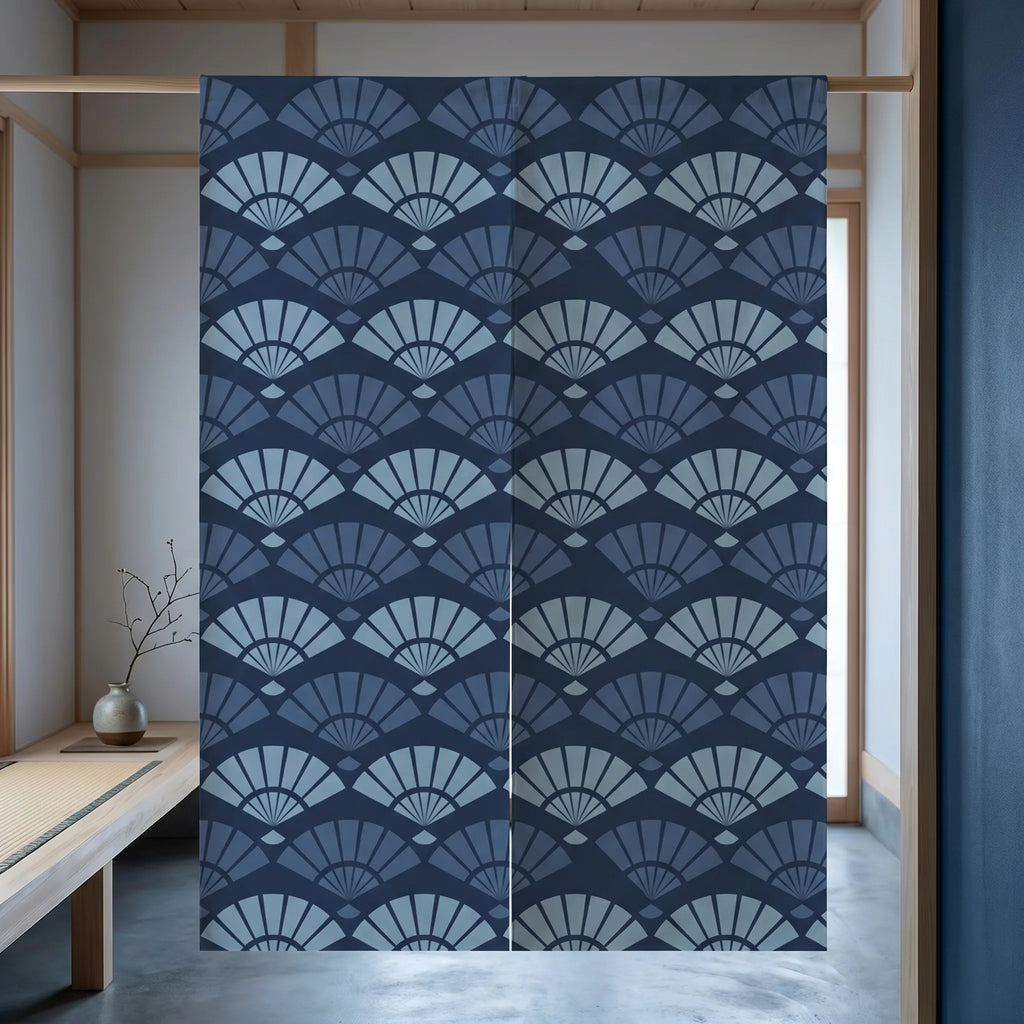 Rideau de porte en lin japonais – Coquillages - situation