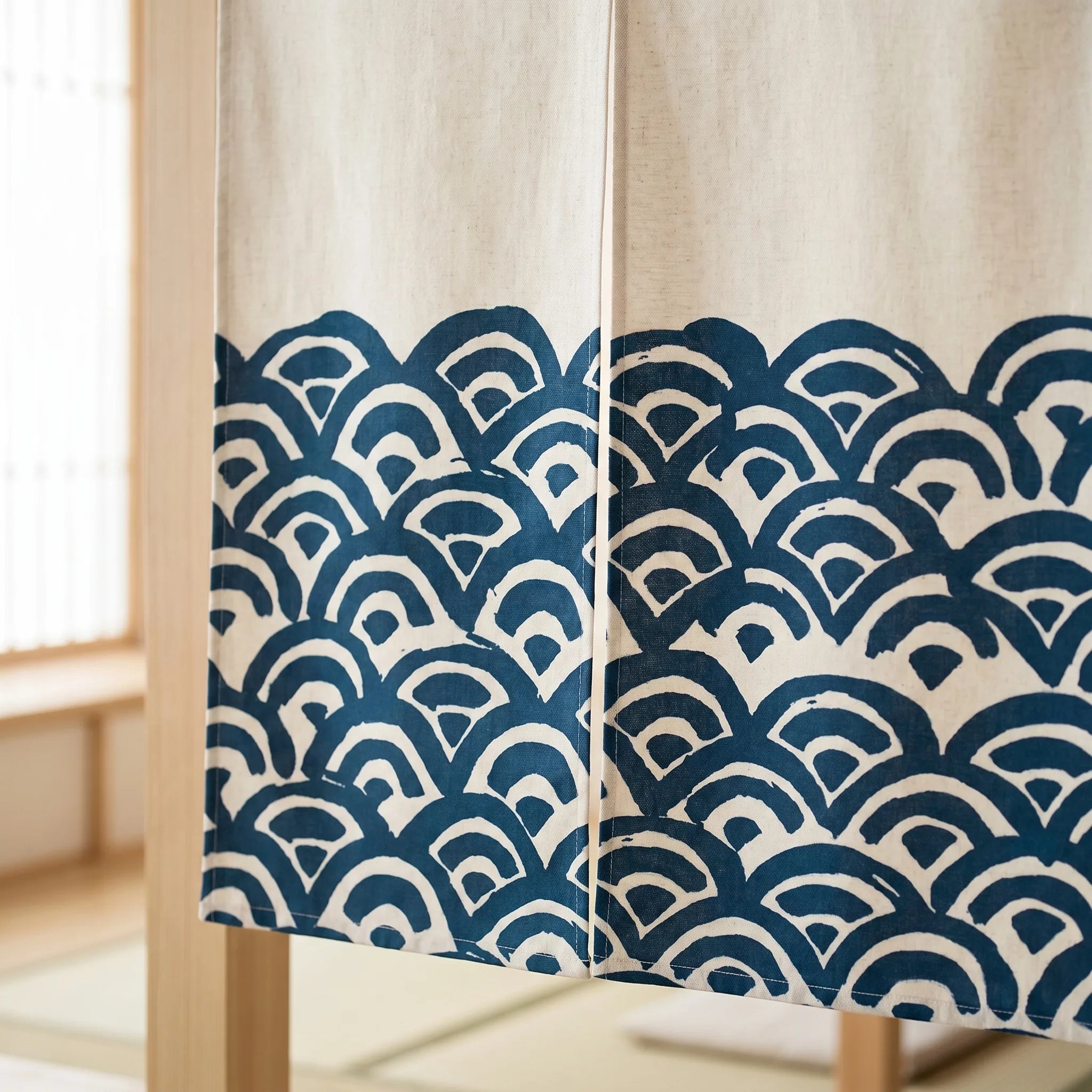 Rideau de porte en lin japonais – Formes - closeup Image