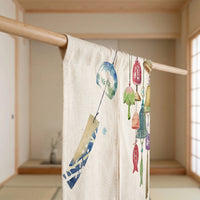 Rideau de porte en lin japonais – Lampes - passe-tringle