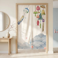 Rideau de porte en lin japonais – Lampes - situation