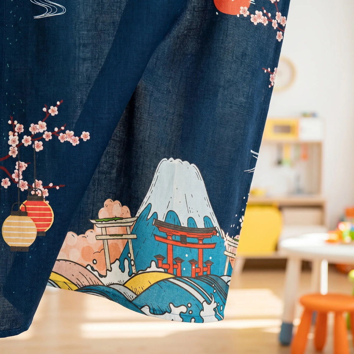 Rideau de porte en lin japonais – Makis - closeup Image