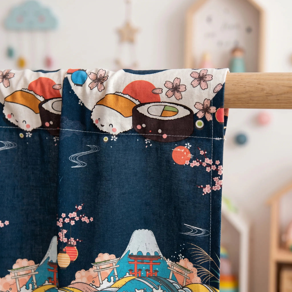 Rideau de porte en lin japonais – Makis - passe-tringle
