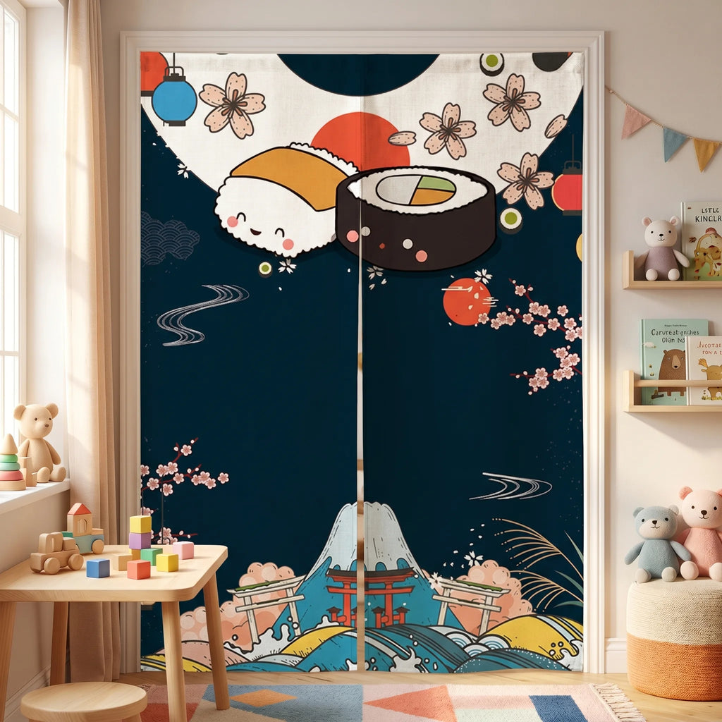 Rideau de porte en lin japonais – Makis - situation