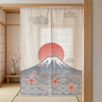 Rideau de porte en lin japonais – Mont Fuji - situation