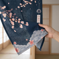 Rideau de porte en lin japonais – Sakura - texture