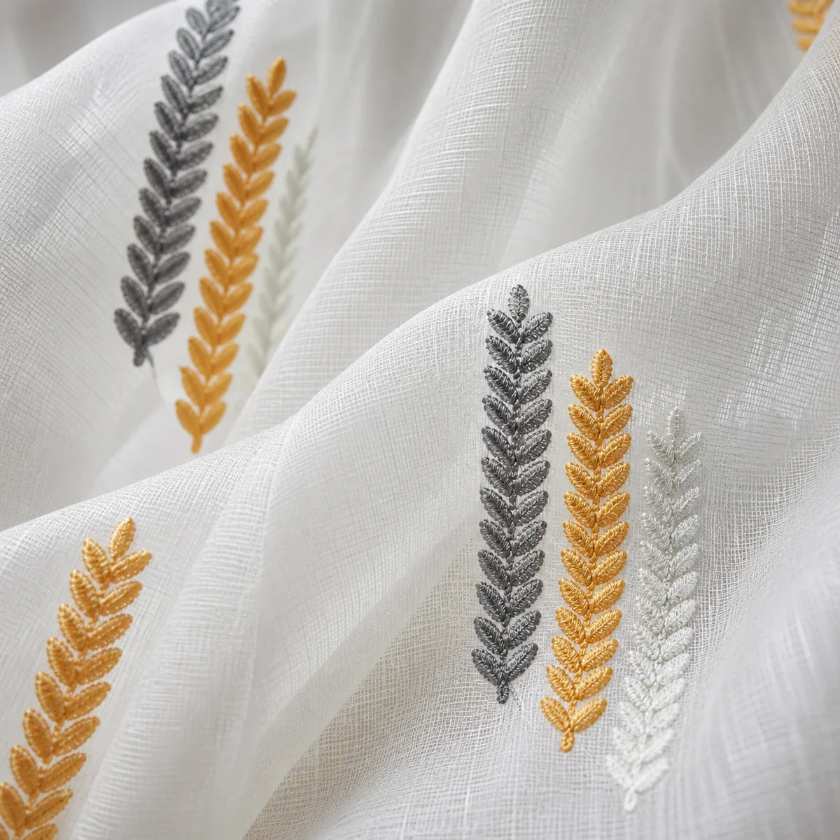 Rideau Voilage - Épis De Blé - détail de texture du tissu voilage