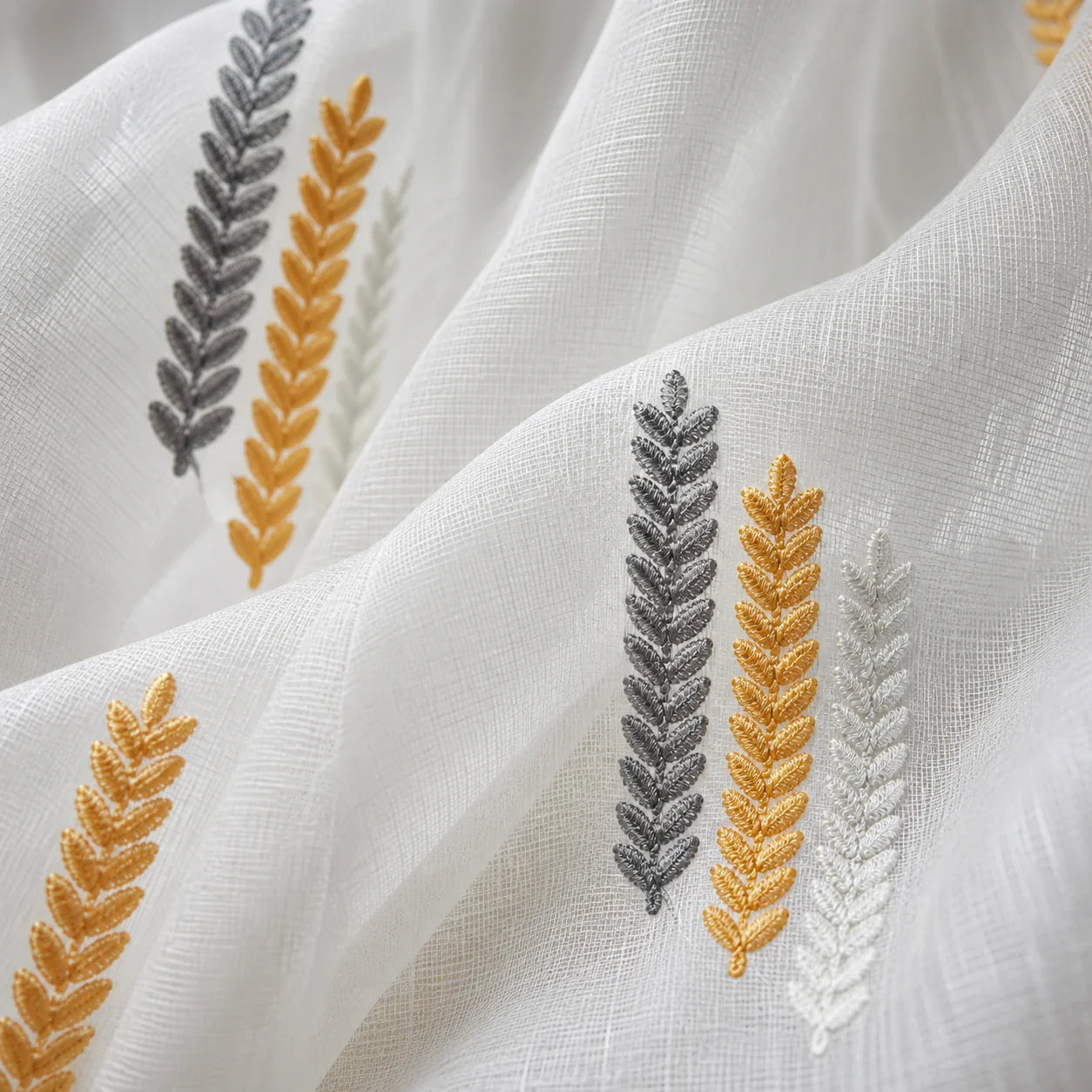 Rideau Voilage - Épis De Blé - détail de texture du tissu voilage