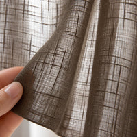 Rideau Lin - Voilage Marron - détail de texture du tissu voilage