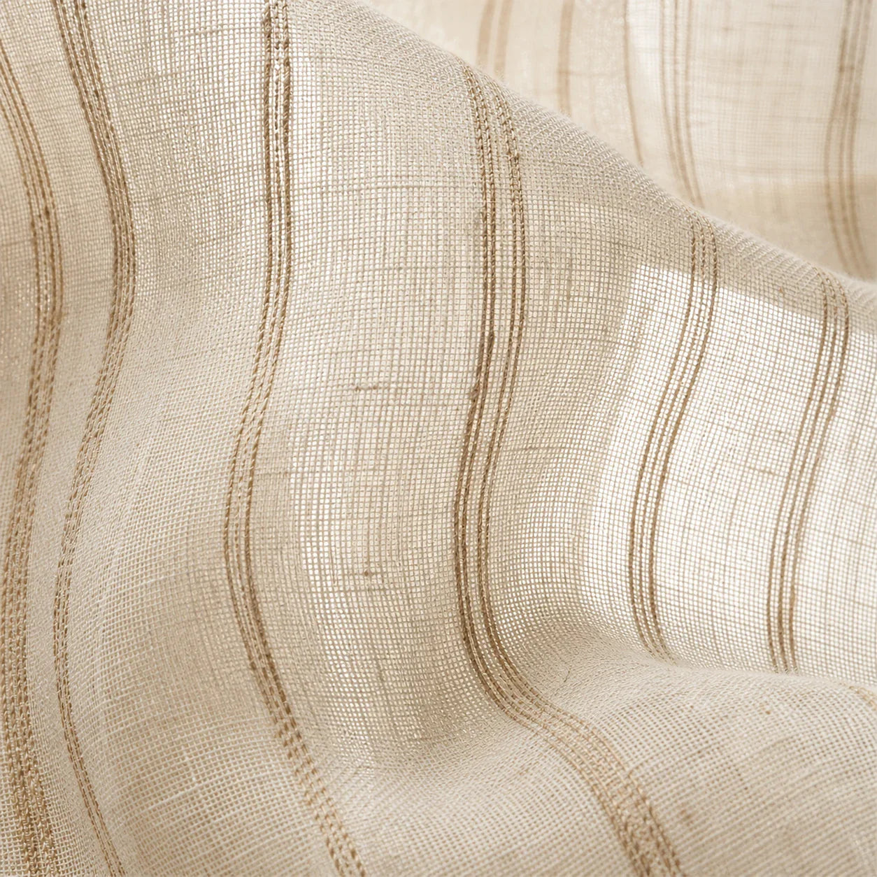 Rideau Lin - Voilage Rayures Verticales - détail de texture du tissu voilage