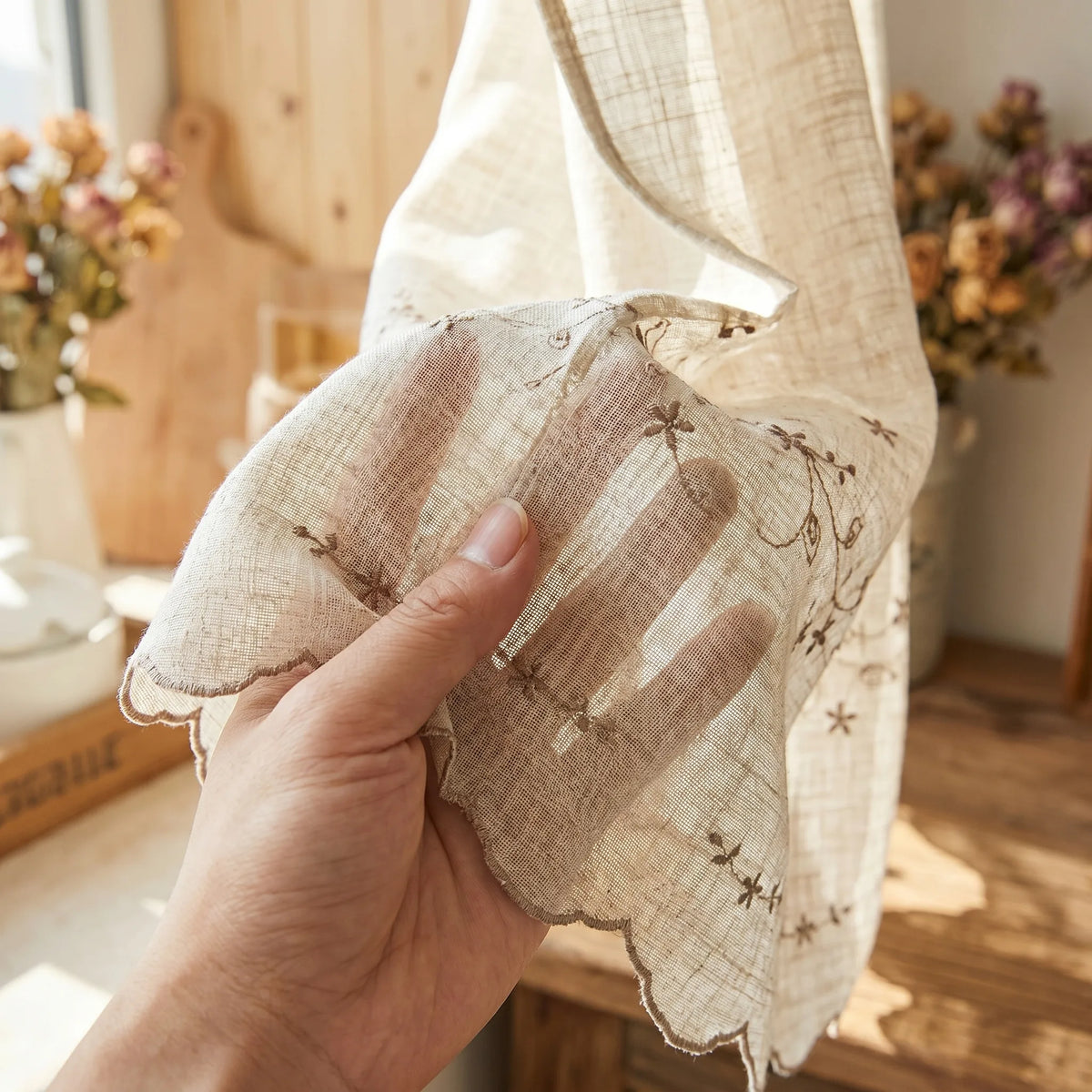 Rideau Lin - Vintage Retro Cuisine Naturel - texture