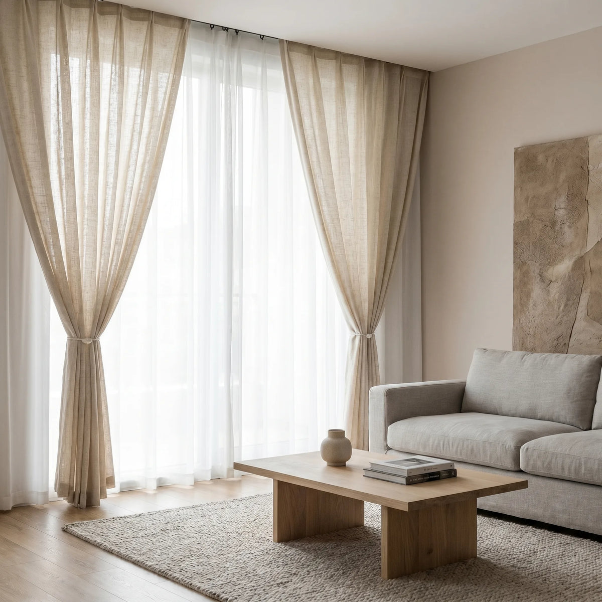 Rideau Lin - Voilage Beige - situation