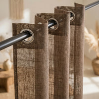 Rideau Lin - Voilage Marron - oeillets