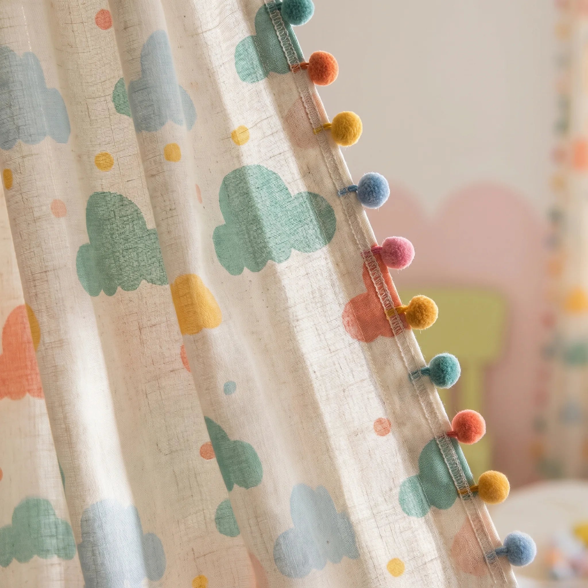 Rideau Motif Nuage - closeup