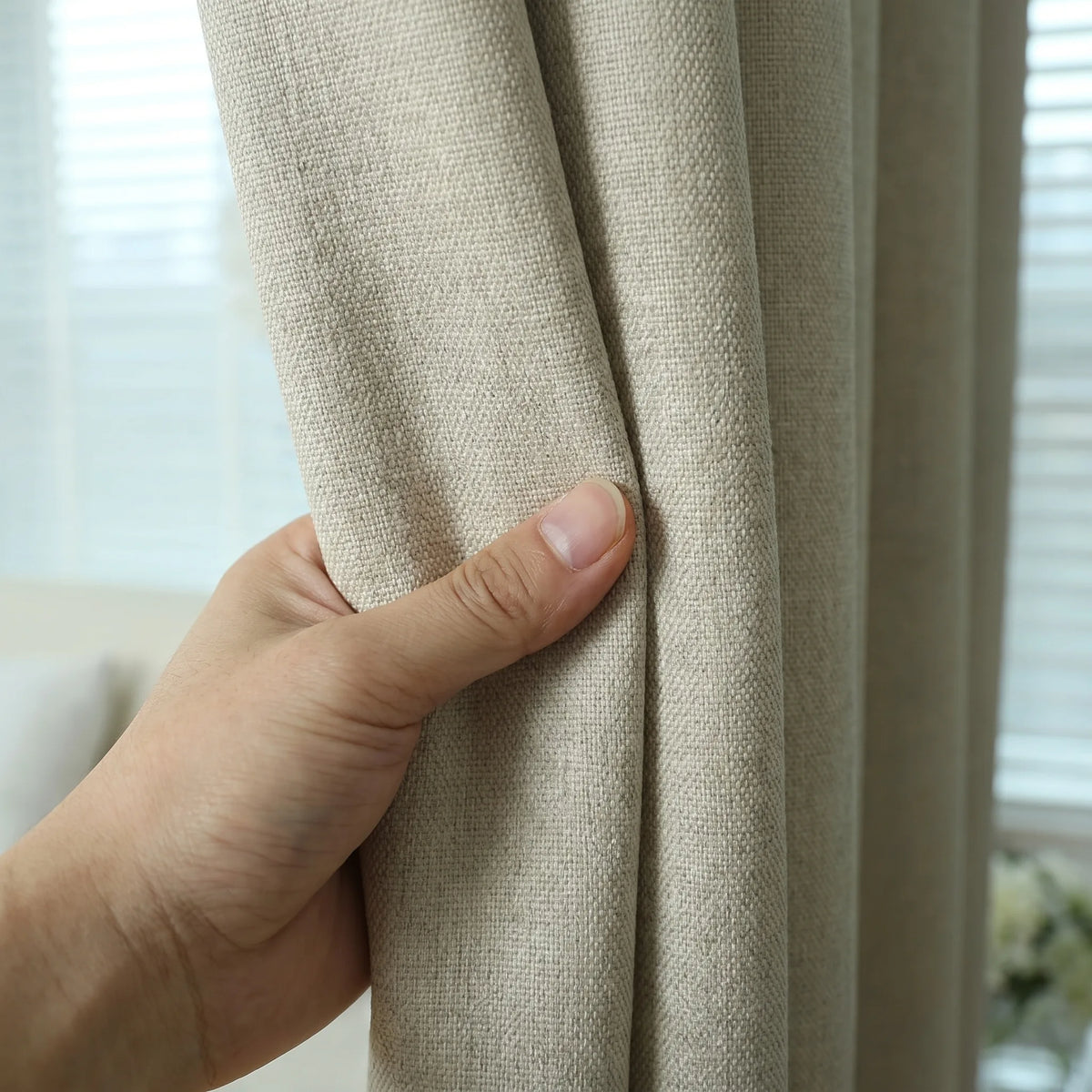 Rideau Occultant - Beige Crème - texture