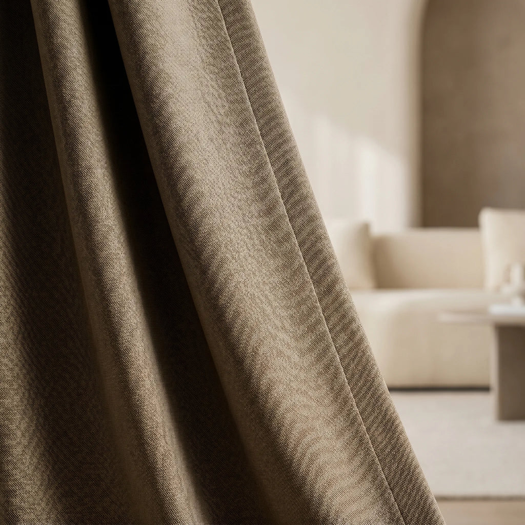 Rideau Occultant Beige Taupe - closeup