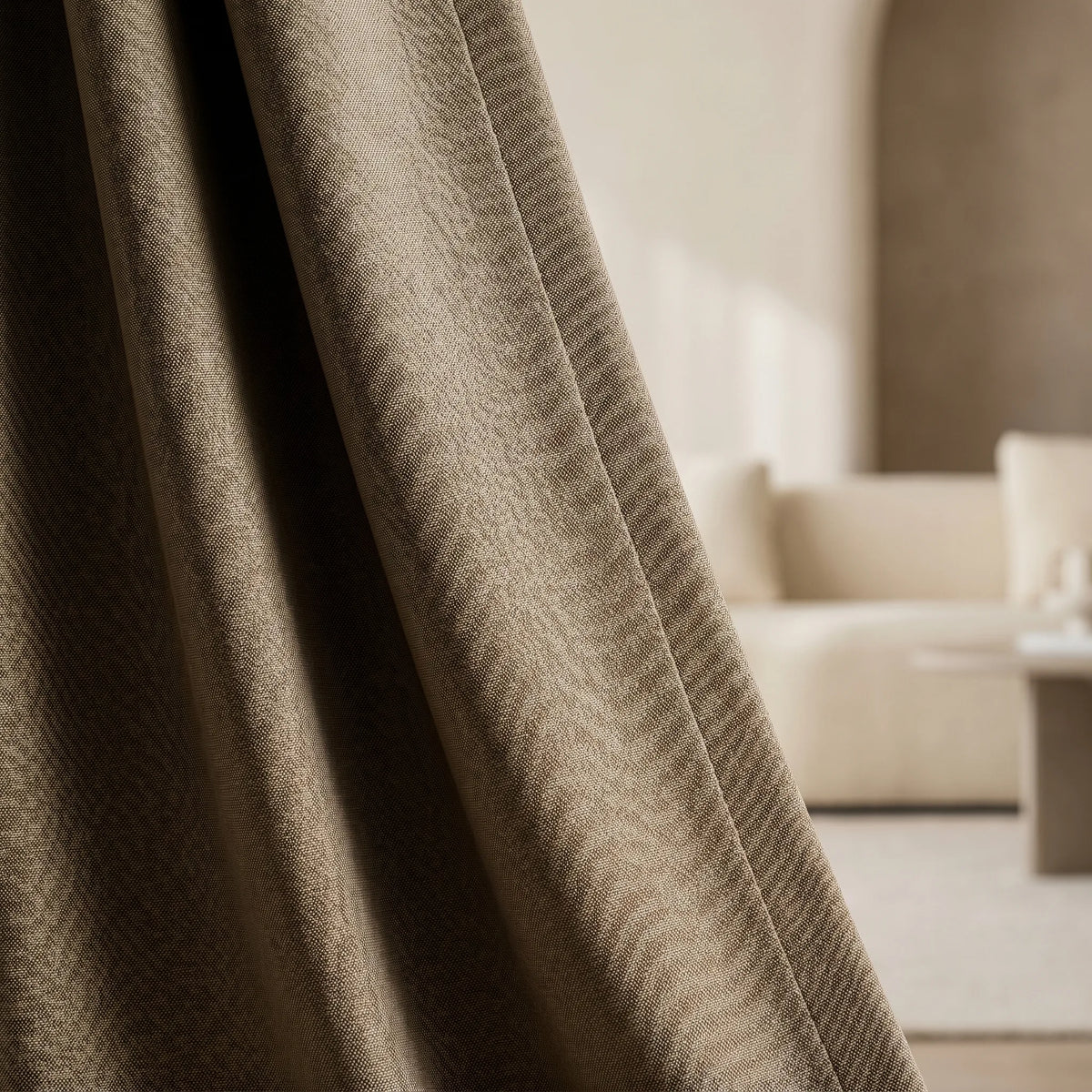Rideau Occultant Beige Taupe - closeup