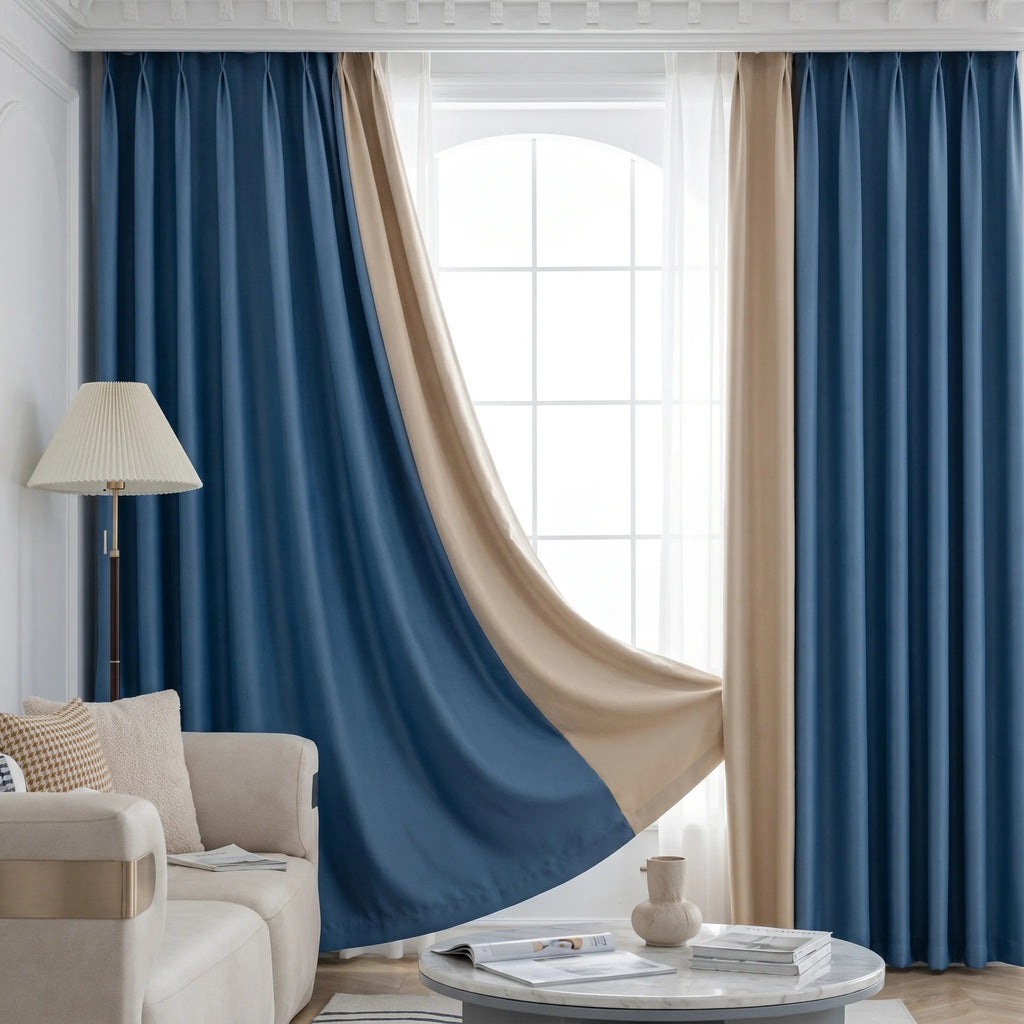 Rideau Occultant - Bleu et Beige - situation