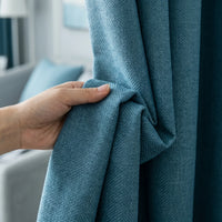 Rideau Occultant - Bleu Grande Largeur - texture