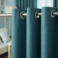 Rideau Occultant - Bleu Paon - oeillets