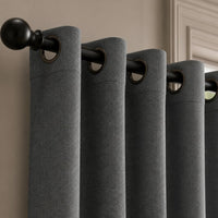 Rideau 100% Occultant Gris Clair - Grande Largeur et Hauteur - oeillets
