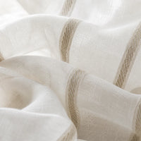Rideau Voilage - Beige à Rayures - détail de texture du tissu voilage