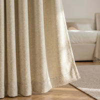 Rideau Semi Occultant - Beige à motifs - closeup