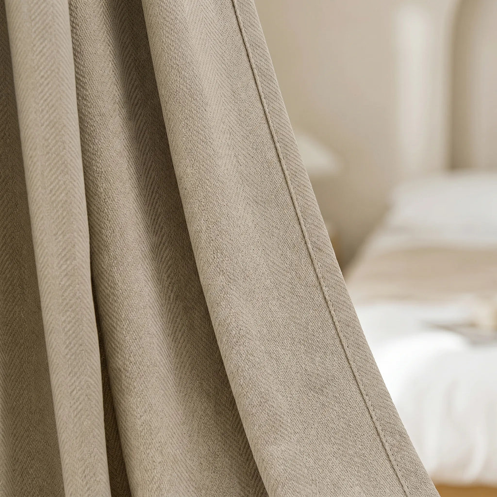 Rideau Semi Occultant - Beige Taupe - closeup