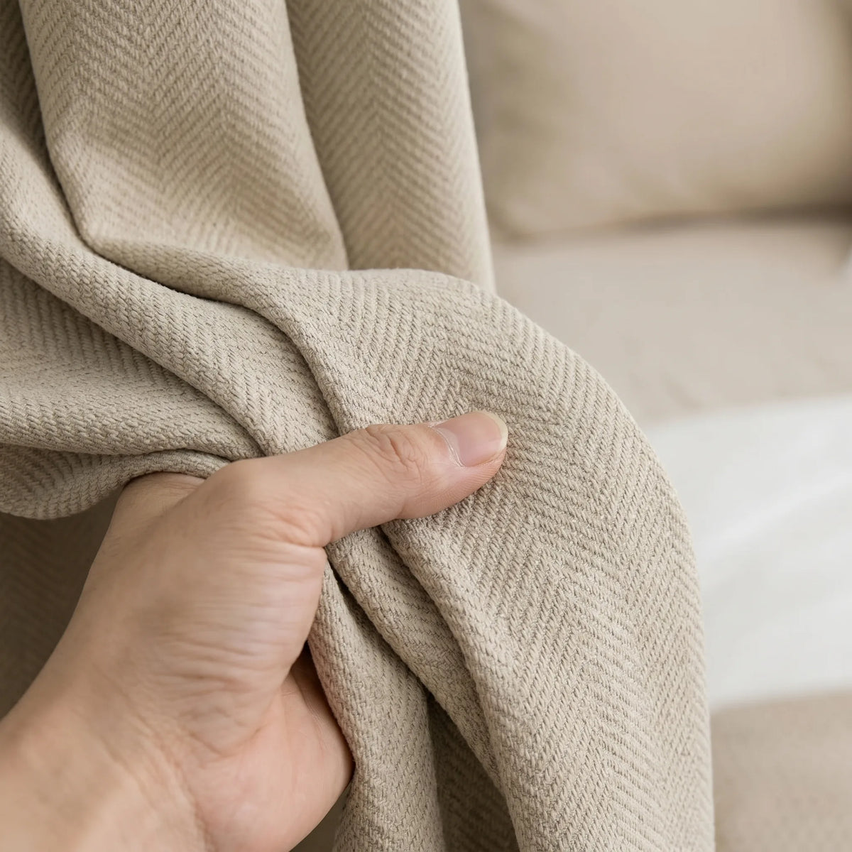 Rideau Semi Occultant - Beige Taupe - texture