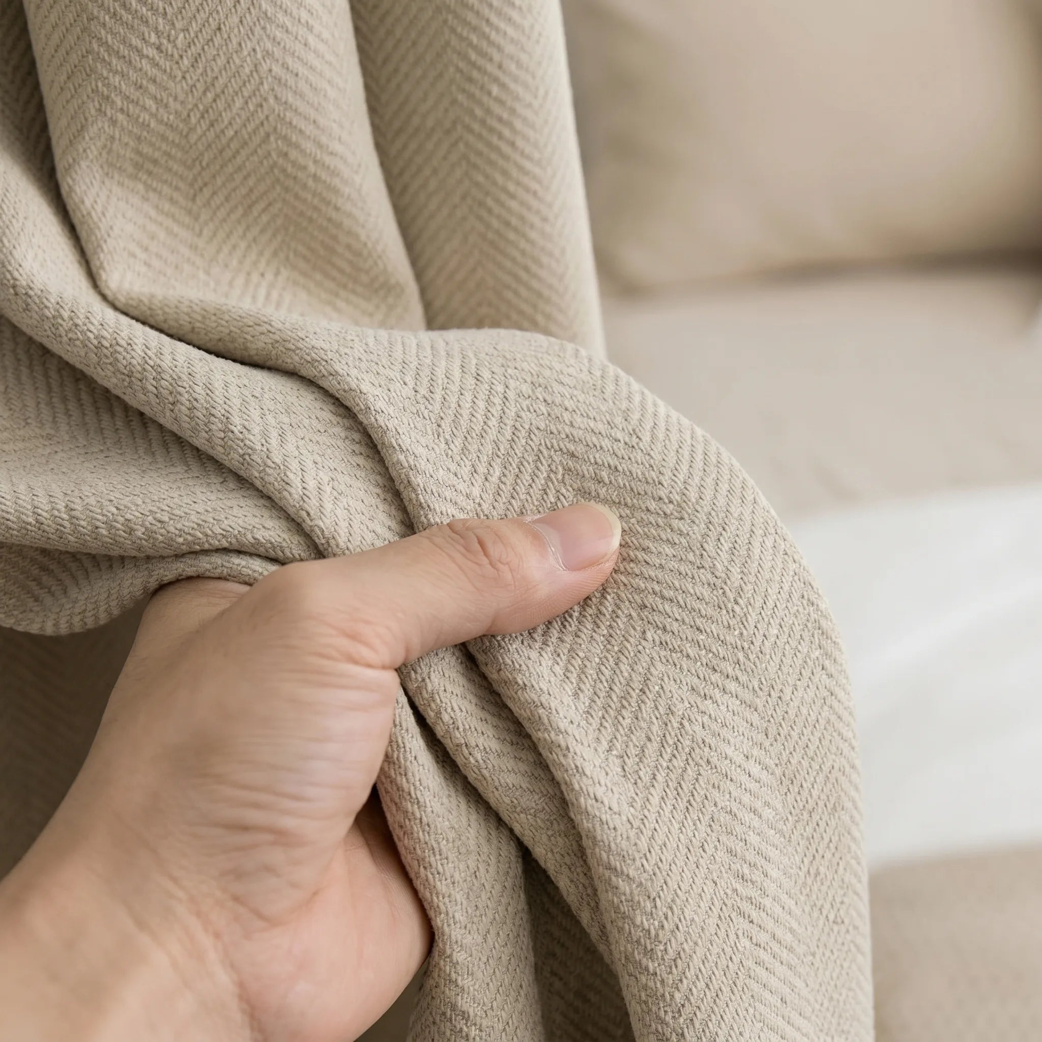 Rideau Semi Occultant - Beige Taupe - texture