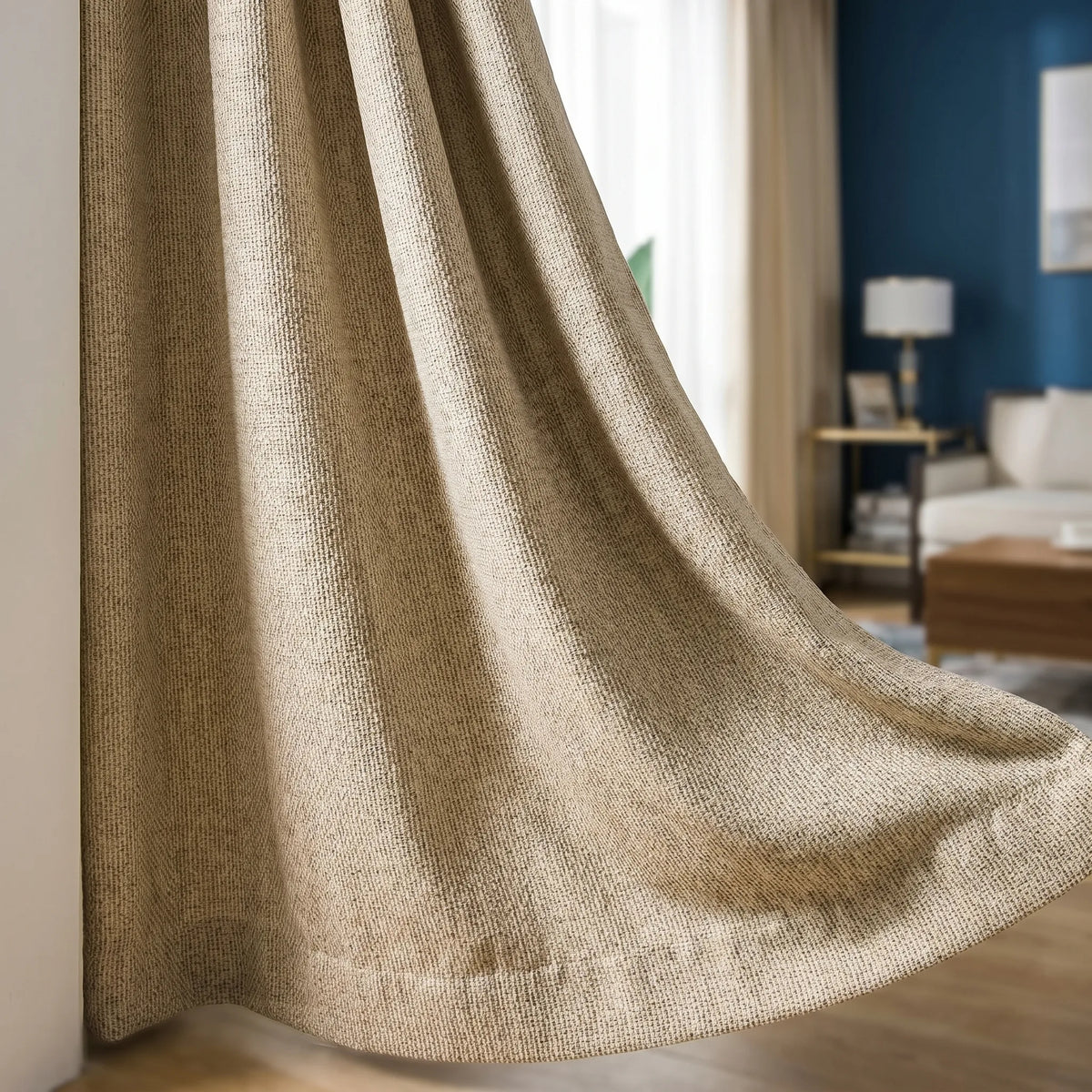 Rideau Semi Occultant - Beige Texturé - closeup